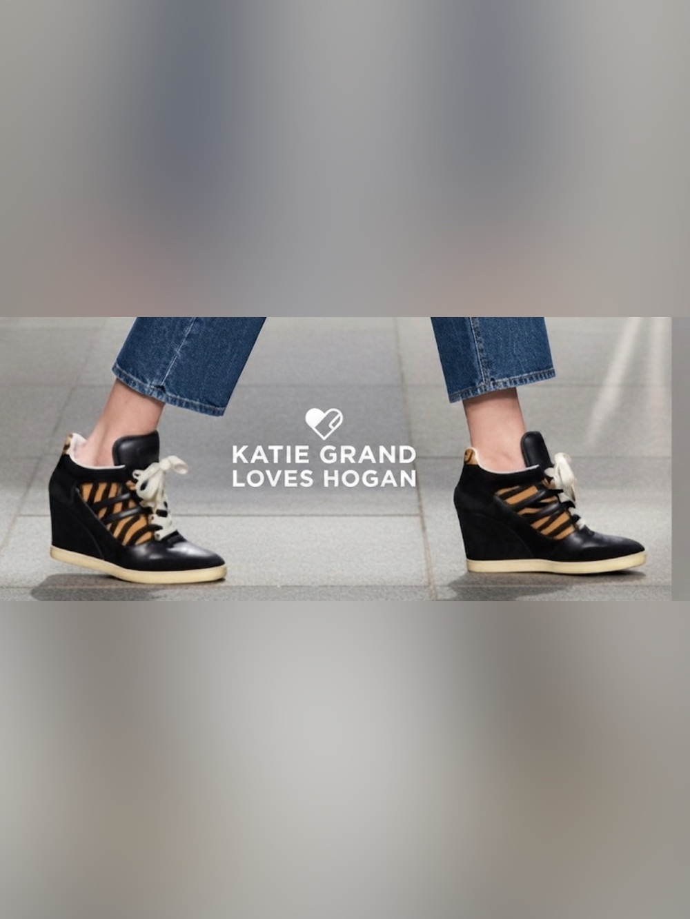 Authentic Katie Grand Loves Hogan luxury designer wedge sneakers sz 7